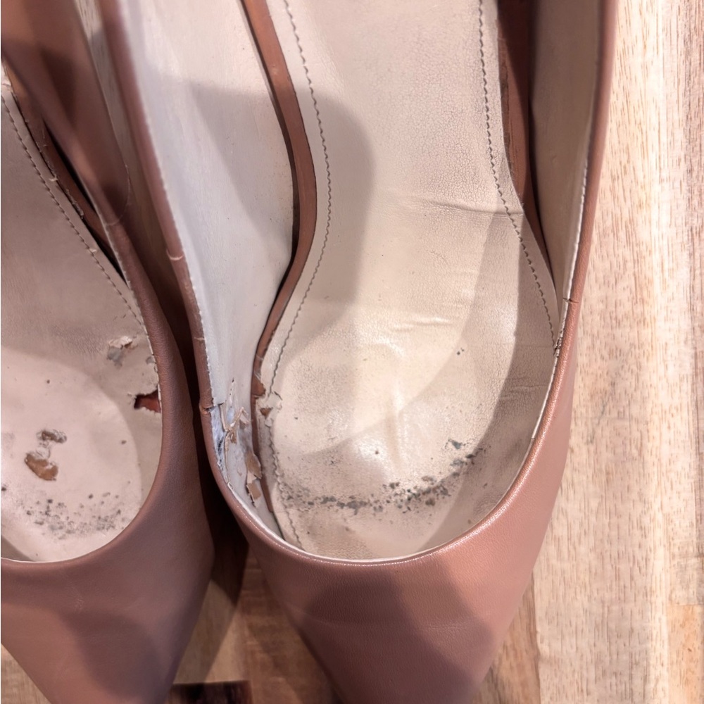 Nine West Ezra Pointy Toe Pumps Light Brown Leather SZ 9.5:Classic vintage look! - Picture 11 of 15